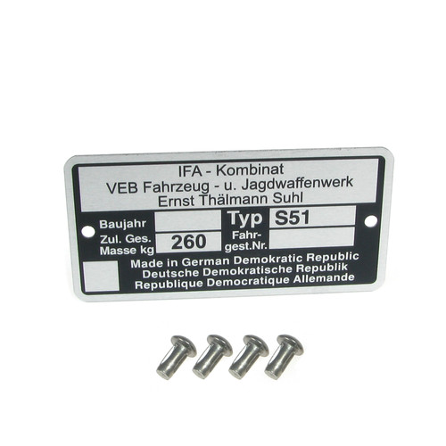 Typenschild mit kerbnagel - typenschild, 4